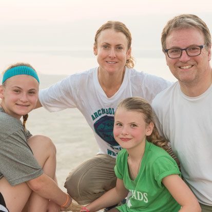 A mother, father, and two daughters in Israel