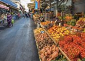 A street festival vendor with food in Tel Aviv