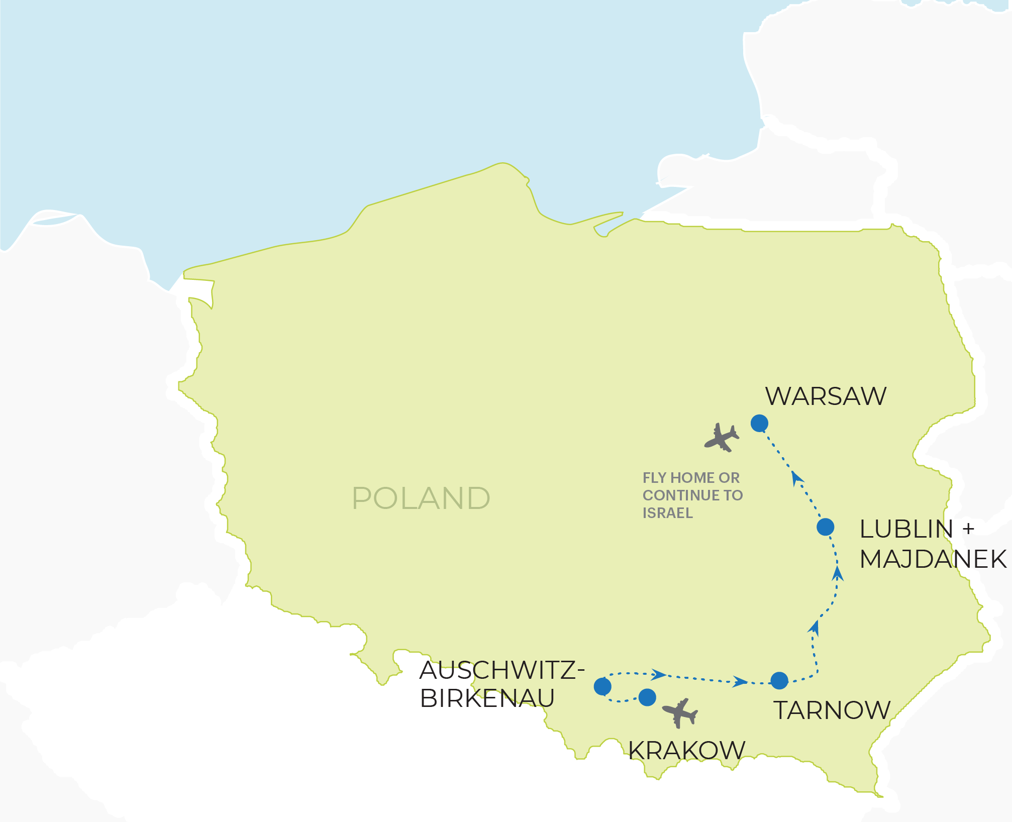 Map of Israel Travel Itinerary