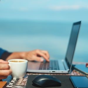 Remote Work on Beach